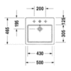 Duravit Vero Раковина  встраиваемый для встраивания сверху, с перел., с 3 отв. под смес., 500x465мм, Цвет: Белый 315500030