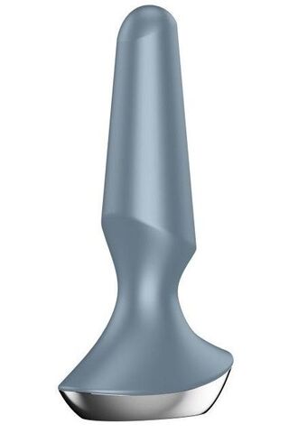 Серая анальная пробка с вибрацией Satisfyer Plug-ilicious 2 - 14 см. - Satisfyer 4003290