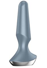 Серая анальная пробка с вибрацией Satisfyer Plug-ilicious 2 - 14 см. - 