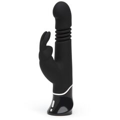 Черный хай-тек вибратор Greedy Girl Thrusting Rabbit Vibrator - 22,8 см. - 