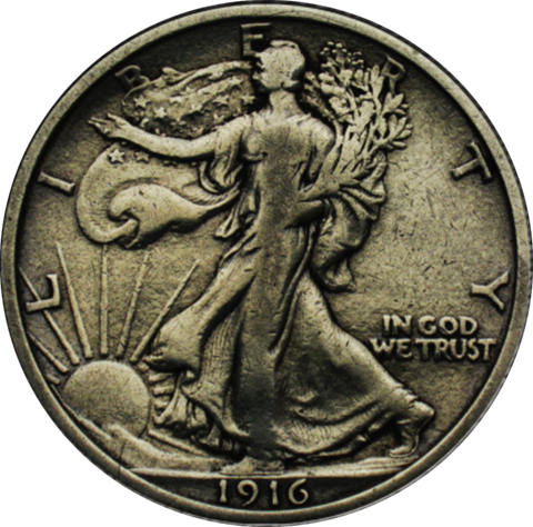 50 центов 1916 шагающая свобода
