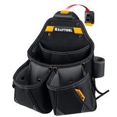 KRAFTOOL KP-15 с быстросъёмным креплением FastClip, 15 карманов и петель, 350 х 320 мм, поясная сумка (38771)