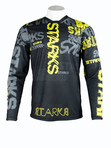 Джерси STARKS Base Cross 2.0 Черный- Лайм (XL)