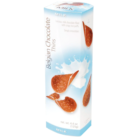 Шоколадные чипсы Belgian Chocolate Thins Milk 80 гр