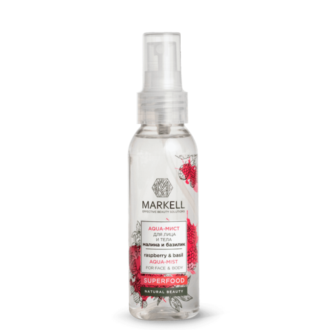 Markell Superfood Aqua-мист для лица и тела малина и базилик 100мл
