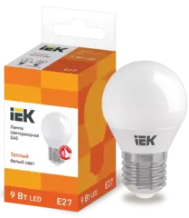 Лампа светодиодная ECO G45 шар 9Вт 230В 3000К Е27 IEK LLE-G45-9-230-30-E27