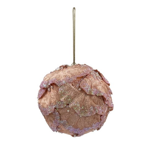 Шар 10см ChristmasDeLuxe premium collection персиковый