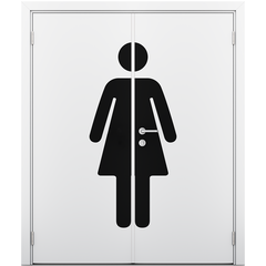 Купить Влагостойкая двустворчатая дверь белая глухая WOMAN