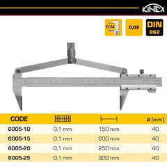 Штангенциркуль разметочный ШЦРТ-300/40мм 0,02мм INOX Kinex 6005-25