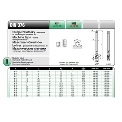 Метчик М16х2,0 (Машинный, винт.) DIN376 HSS 6h(2N) C/2-3P R35 110мм a=9,0 Bucovice(CzTool) 106160BT