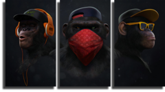 Модульная картина "Современные обезьяны"