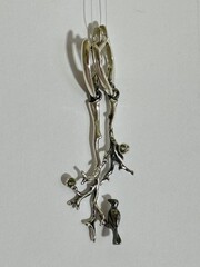 Птичка (серьги из серебра)