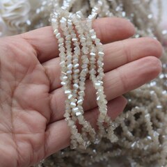 Хрусталь (стекло) граненный, бежевый 4*3 мм, 1 нить, С059