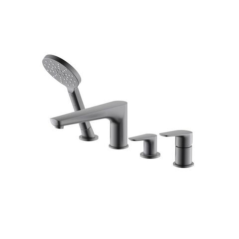 Aquatek AQ1148BGM AQ1148BGM БЕТТА смеситель на борт ванны на 4 отв., шлиф. черный хром