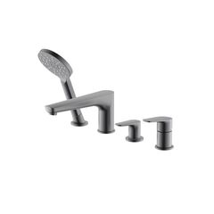 Aquatek AQ1148BGM AQ1148BGM БЕТТА смеситель на борт ванны на 4 отв., шлиф. черный хром фото