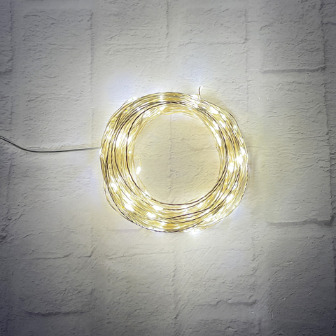 Гирлянда 2м String Light Роса на серебряном проводе 200 ламп