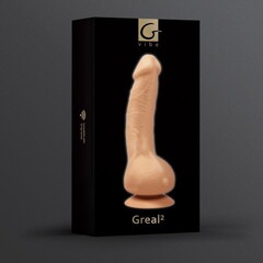 Реалистичный вибратор Gvibe Greal из Bioskin, телесный, 22 × 3,7 см