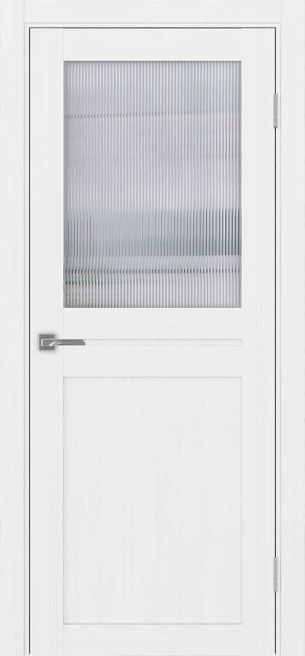 Дверь межкомнатная Оптима Порте Турин 520.211, цвет белый лед, экошпон, стекло мору