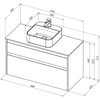 Aquanet 249521 Тумба Nova Lite 100 2 ящ. цв. дуб рустикальный (249521)