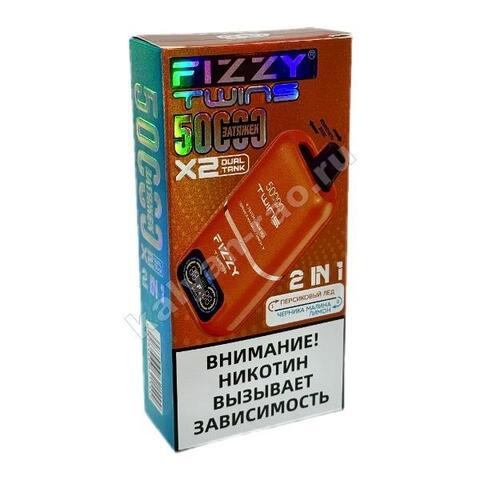 Fizzy Twins 50000 затяжек (2 в 1) - Персиковый Лед - Черника Малина Лимон
