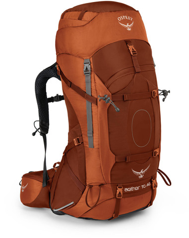 Картинка рюкзак туристический Osprey Aether AG 70 Outback Orange - 1