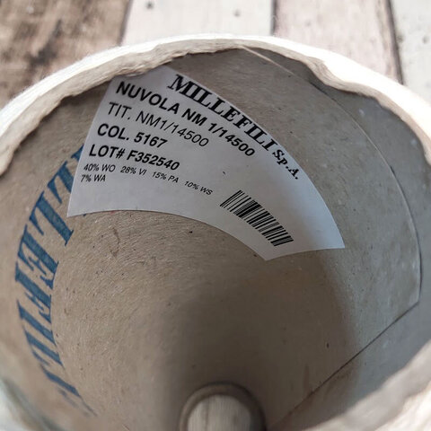 Смесовка с кашемиром (10%) и ангорой (7%) MILLEFILI NUVOLA 1/1450 белый молочный