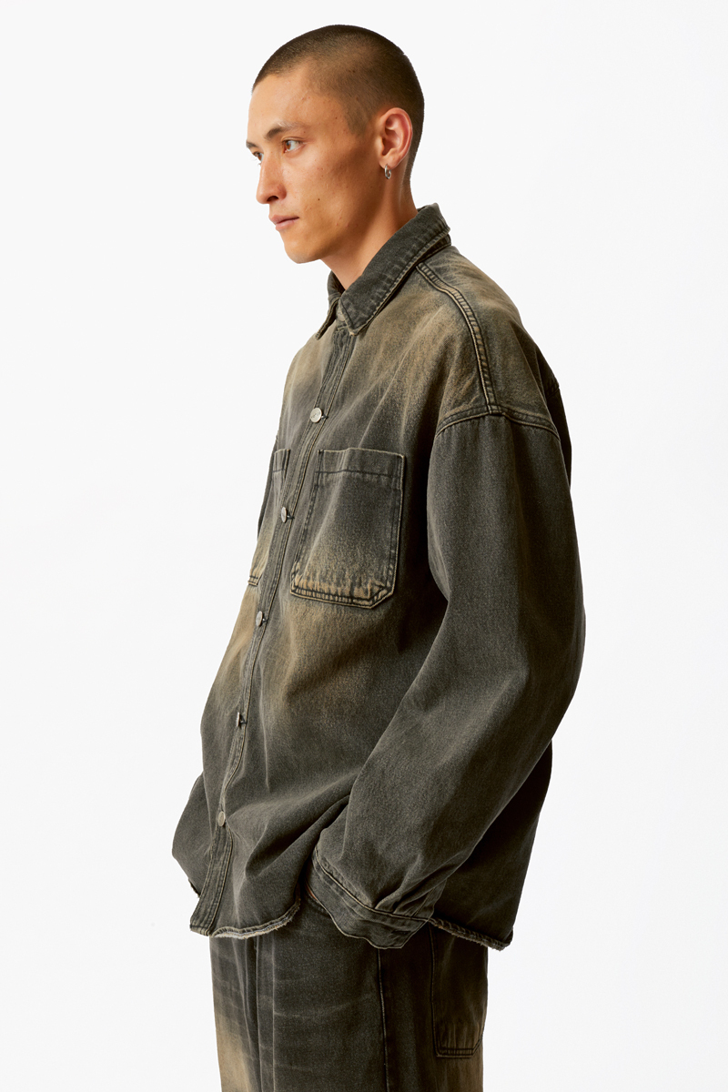 Черная винтажная джинсовая рубашка Votus