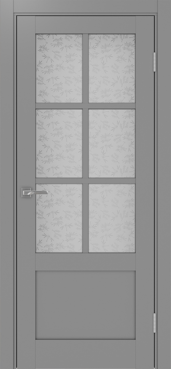 Дверь межкомнатная Оптима Порте Турин 541ПФ.2221, цвет серый, экошпон, стекло Дали