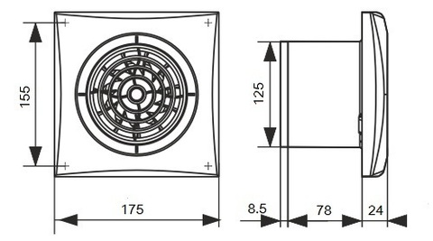 Накладной вентилятор Эра AURA 5C D125 с обратным клапаном