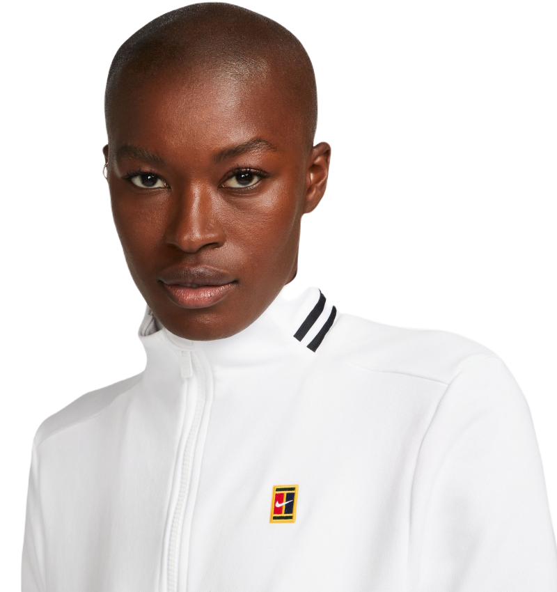Женская Кофта теннисная Nike Court DriFit Heritage Fleece белый, черный купить по выгодной