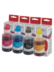 Набор чернила Sakura SI066BAC001 (GI-490 C/M/Y) для Canon PIXMA G1400, G1410, G1411, G2400, G2410, G2411, G3400, G3410, G3411, G4400, G4410, G4411,водорастворимый тип, (черный, голубой, пурпурный, желтый), 4шт в упаковке.