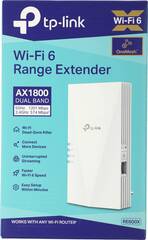TP-Link RE600X Усилитель сигнала Wi-Fi 6 AX1800, до 574 Мбит/с на 2,4 ГГц +до 1201 Мбит/с на 5 ГГц, 2 встроенные антенны