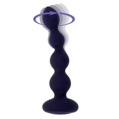 Фиолетовые анальные бусы с вибрацией и вращением Pleasure Orbit - 17,8 см. - 