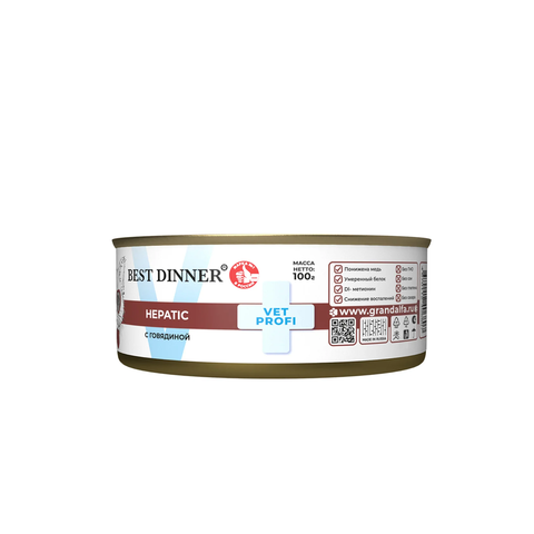 Best Dinner Vet Profi Hepatic с говядиной (упаковка 12 шт * 100 г)