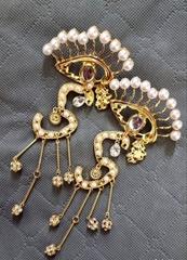 Серьги крупные в стиле Schiaparelli с подвесками S доллар