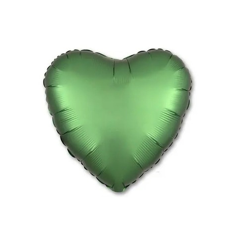 Сердце Сатин Изумруд An 18"