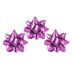 Бант-звезда, Металлик, Розовый / 5 см, 12 шт.