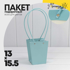 
          Пакет подарочный 15.5х13х9.5см Ваза для цветов (Голубой)