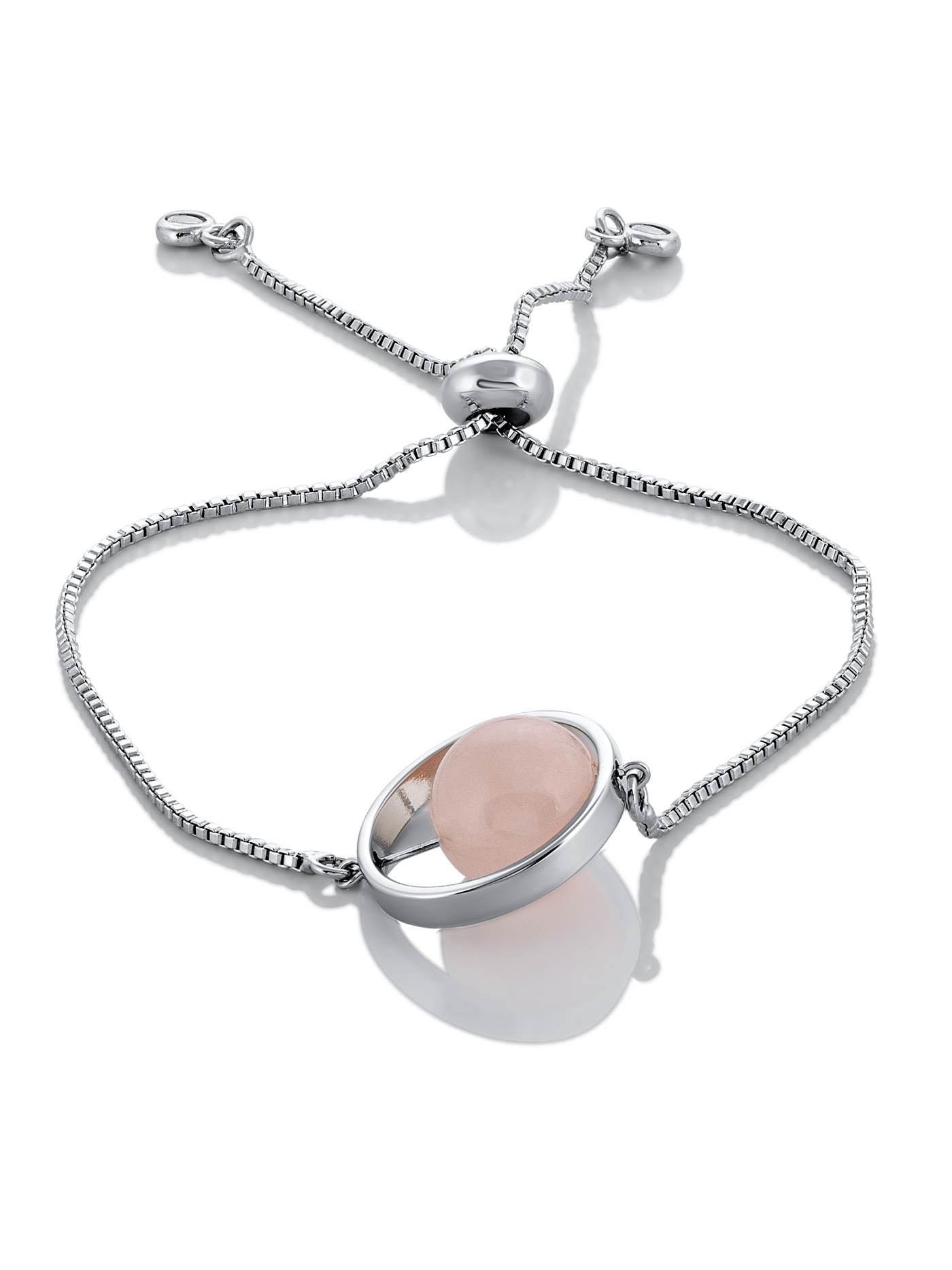 Браслет с мадагаскарским розовым кварцем