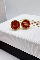 Серьги-пусеты MIUMIU круглые с эмалью