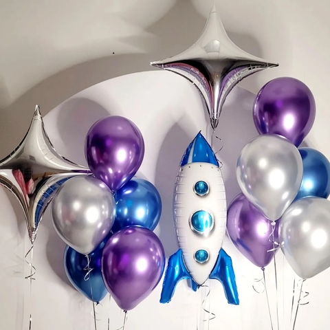 Композиция из шаров для мальчика в космической тематике