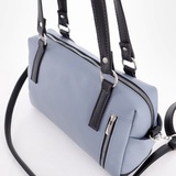 Сумка Саломея 1105 гладкий серо-голубой + черный