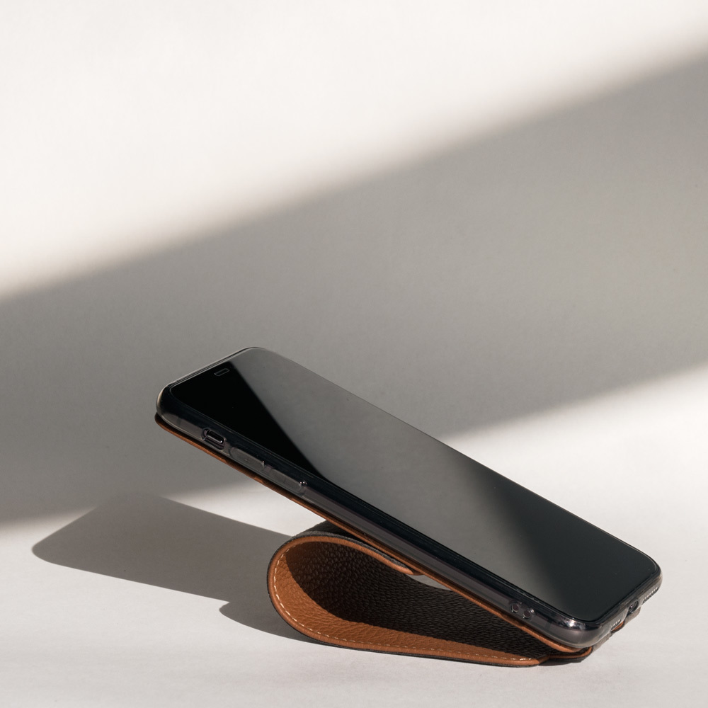 Чехол для iPhone XS Max из натуральной кожи теленка, цвета карамель