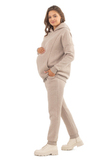 Утепленный спортивный костюм для беременных и кормящих 13125 какао меланж