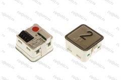 Кнопка (кнопочный модуль) MT42-IXRUS "2 этаж", квадратная, красная подсветка, Брайль