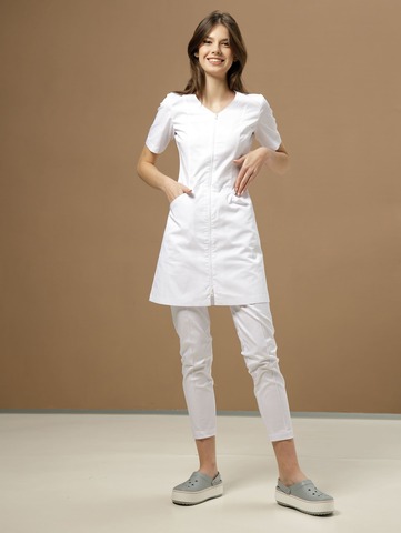 Халат женский м172 toray стретч белый