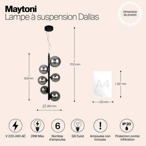 Подвесной светильник Maytoni Dallas MOD545PL-06B