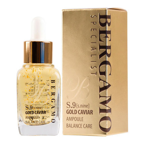 Bergamo Specialist S9 Gold Caviar Ampoule - Сыворотка ампульная с золотом и экстрактом икры