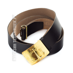 Купить армейский ремень кожаный - Магазин тельняшек.ру 8-800-700-93-18Ремень кожаный Торговый флот Черный с латунной пряжкой в Магазине тельняшек
