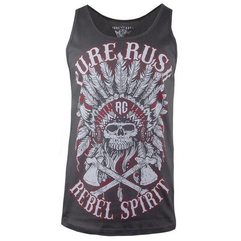 Rush Couture | Майка мужская REBEL SPIRIT TANK TOP Grey RC280 перед